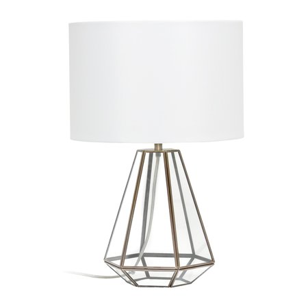LALIA HOME Transparent Triagonal Table Lamp, Brass LHT-4009-BR